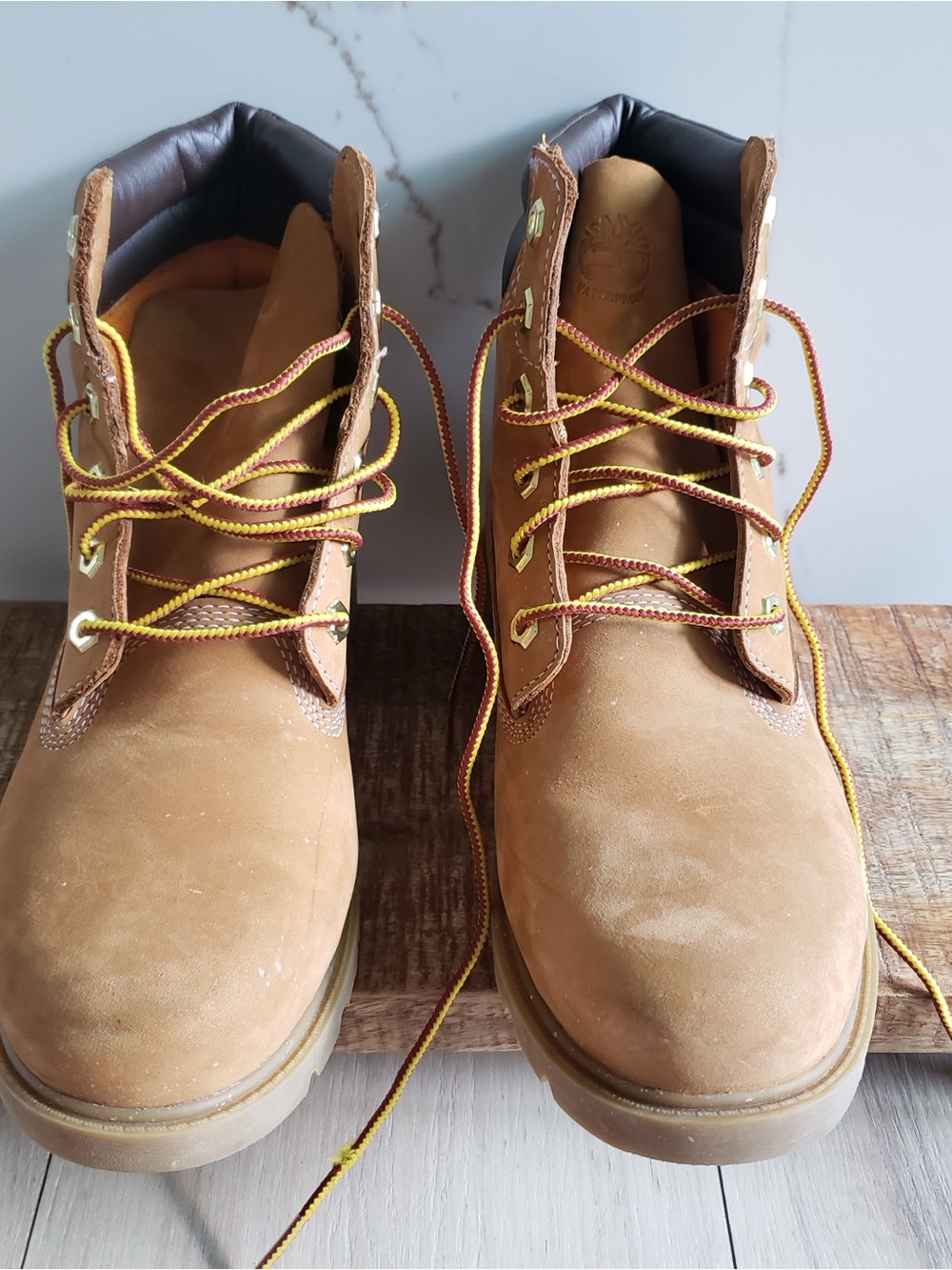 Timberland Wheat/Tan Lace-Up Work Boots with Padded Collar - Picture 2 of 7